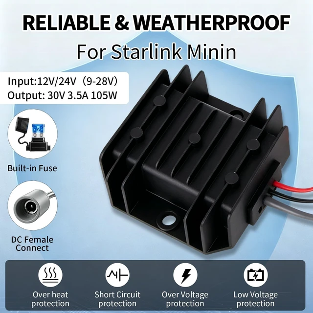 Alt view image 2 of 5 - Guhiwk Starlink Mini 12V Adapter, Starlink Mini DC Step Up Converter