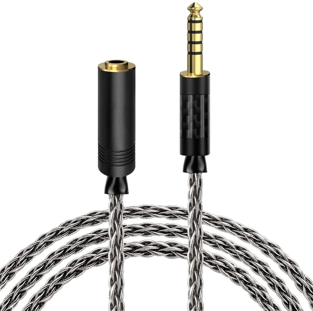 Main image of GEEKRIA Apollo 4.4mm Balanced Audio Extension Cable, 6N OCC Silver-Plated Copper HiFi Headphone Extension Cord, 4.4mm Male to Female for DAC/AMP, DAP and Audiophile Audio Systems (1.5 m)