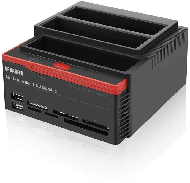 Main image of VSVABEFV IDE Hard Drive HDD Docking Station Hard Drive Dock Reader, 2.5 and 3.5 Inch External Hard Drive Enclosure, External HDD Hard Drive Card Reader USB 3.0 Hub, USB 3.0 to 2 SATA Ports 1 IDE Port