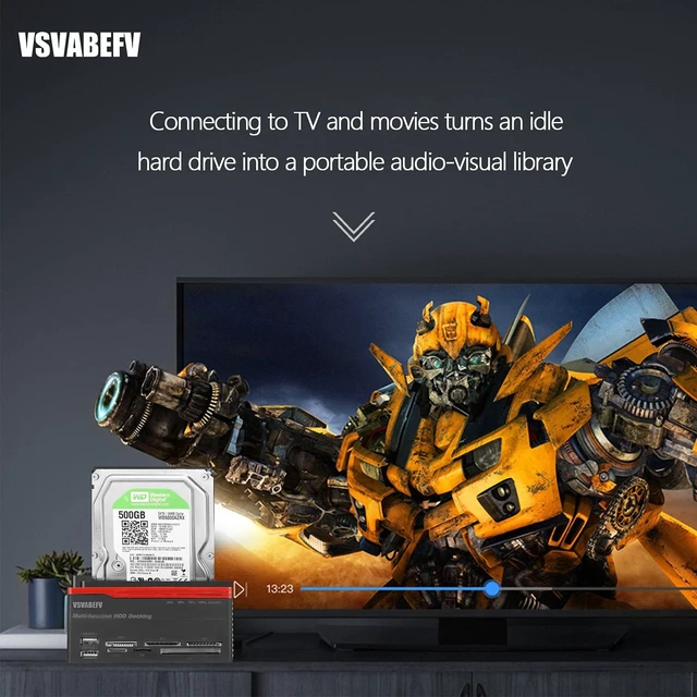 Alt view image 5 of 5 - VSVABEFV IDE Hard Drive HDD Docking Station Hard Drive Dock Reader, 2.5 and 3.5 Inch External Hard Drive Enclosure, External HDD Hard Drive Card Reader USB 3.0 Hub, USB 3.0 to 2 SATA Ports 1 IDE Port