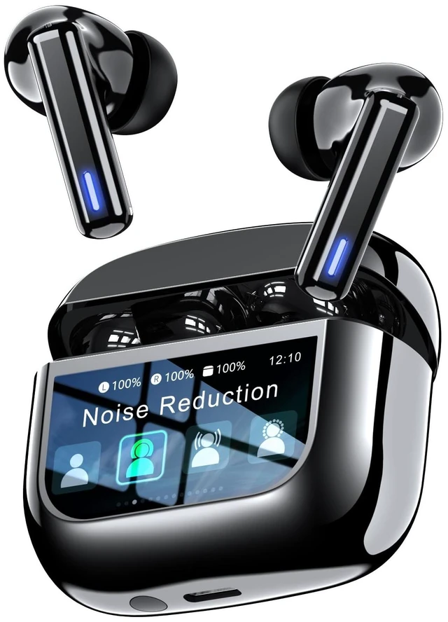 Main image of ZIUTY Wireless Earbuds Bluetooth Headphones, ANC/ENC Noise Cancelling, Ear Buds with Multifuntional Touch Screen, 40H Stereo Sound for Sports, IPX7 Clear Calls, 5 EQ for iOS Android (Dark)