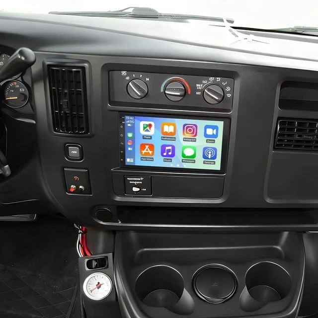 Main image of 7 inch Double Din Car Stereo for Chevy Express 1500 2500 2003-2006 Radio Upgrade, 2+32G Touch Screen Radio Express 1500 Head Unit Bluetooth with Wireless Carplay Auto Android Backup Camera GPS