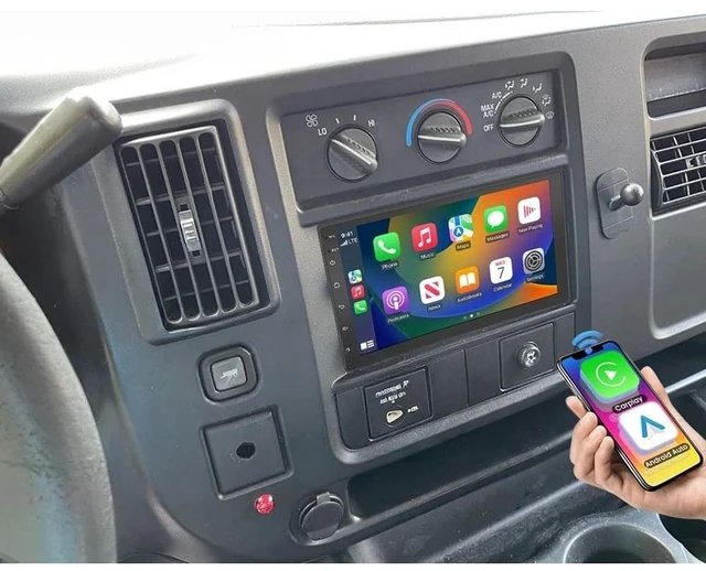 Alt view image 3 of 5 - 7 inch Double Din Car Stereo for Chevy Express 1500 2500 2003-2006 Radio Upgrade, 2+32G Touch Screen Radio Express 1500 Head Unit Bluetooth with Wireless Carplay Auto Android Backup Camera GPS