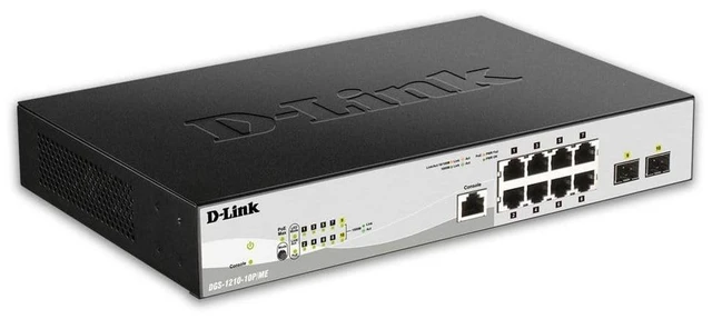Main image of D-Link PoE Switch, 8 10 Port Managed Fast Ethernet w/ 2 Gigabit SFP Ports Metro Layer 2 Management (DGS-1210-10P/ME)