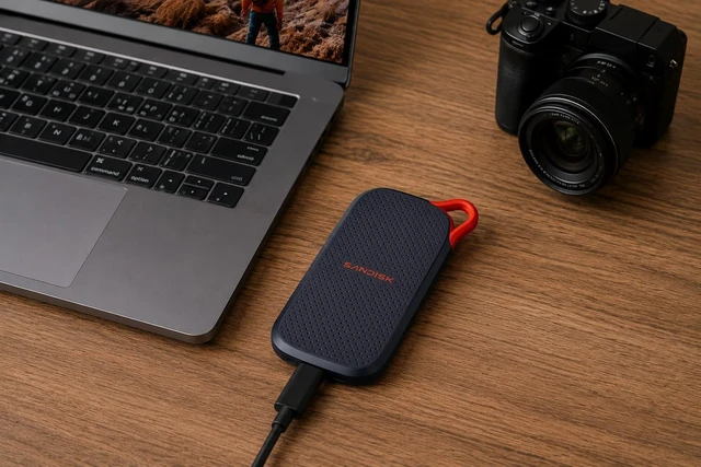 Alt view image 2 of 5 - Sandisk 1TB Portable SSD, Up to 1000MB/s Read Speeds, Black (New Model)