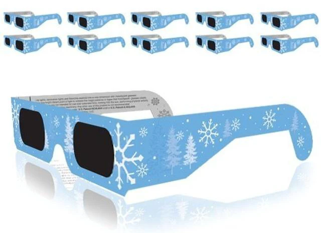 Main image of Christmas 3D Glasses - Holiday Specs Turns Lights into Snowflakes - 10 Pack