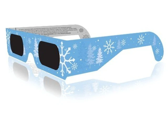Alt view image 2 of 5 - Christmas 3D Glasses - Holiday Specs Turns Lights into Snowflakes - 10 Pack