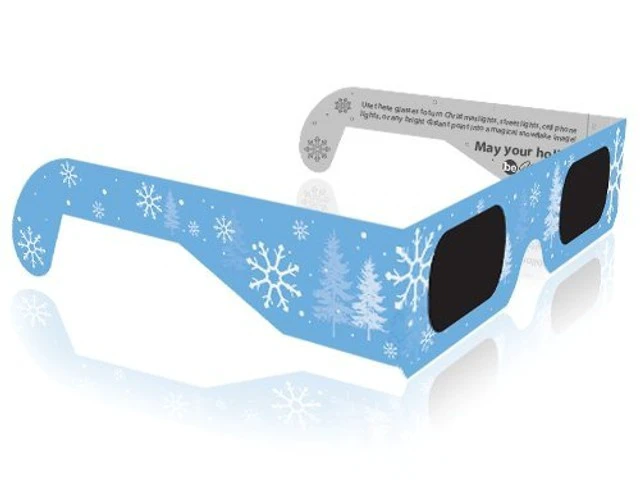Alt view image 3 of 5 - Christmas 3D Glasses - Holiday Specs Turns Lights into Snowflakes - 10 Pack