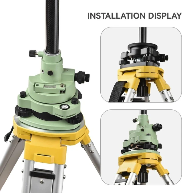 Alt view image 3 of 5 - SingularXYZ Aluminum Surveying Tripod, Heavy Duty Construction Transit Tripod with Quick Clamp, 5/8-Inch-11 Threaded Flat Head for RTK Base Station, Total Station & Laser Level