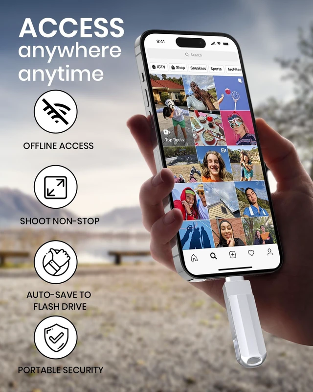 Alt view image 5 of 5 - 256GB Flash Drive for iPhone/iPad, USB-C Photo Stick with USB-A Adapter