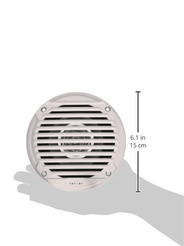 Alt view image 3 of 3 - Jensen MS5006WR Dual Cone Waterproof 5.25" Speaker, White, 30 Watts Max Power Handling, Sensitivity 86dB, Frequency Response 79Hz-20kHz, Nominal Impedance 4 Ohms, 1.5" Mounting Depth, Sold In Pairs