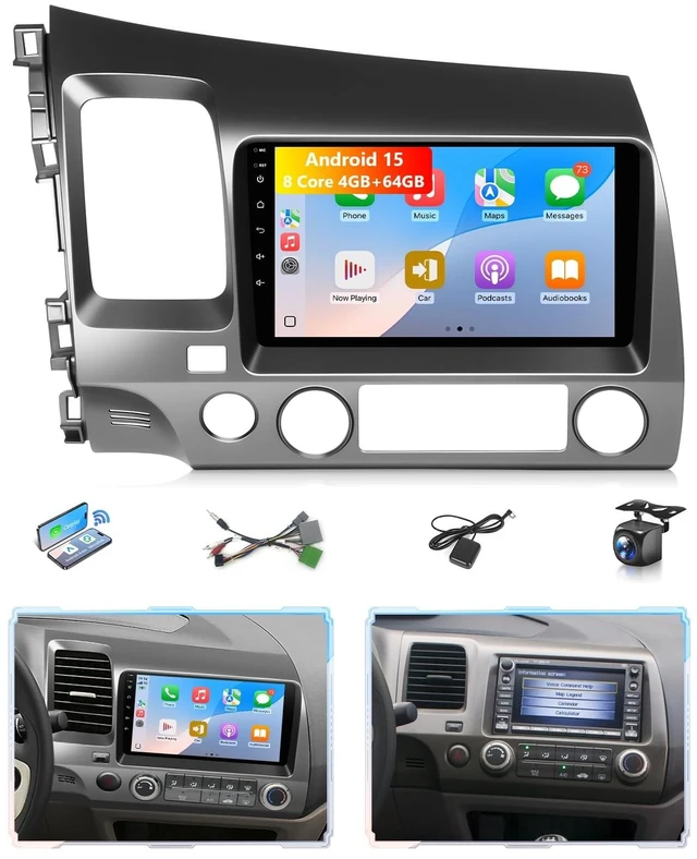 Main image of Wadpon Android 15 Radio for Honda Civic 2006-2011 with GPS Large Nav Screen
