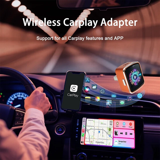 Alt view image 5 of 5 - 2 in 1 Wireless CarPlay Adapter and Android Auto 2026 Upgraded, Plug and Play, Fast Stable Connection Car Play for iOS 10+, Android 11+ Version, Mini USB Design Adapter with Type-C Extension (O