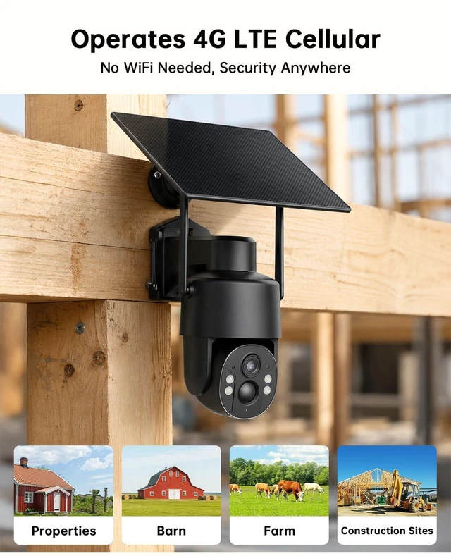 Alt view image 2 of 5 - Tefrio No WiFi Security Camera, 4G LTE Cellular Cameras, 360 Full View