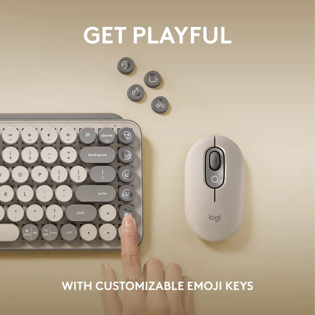 Alt view image 3 of 5 - Logitech POP Keys Wireless Mechanical Keyboard with Emoji Keys - Mist