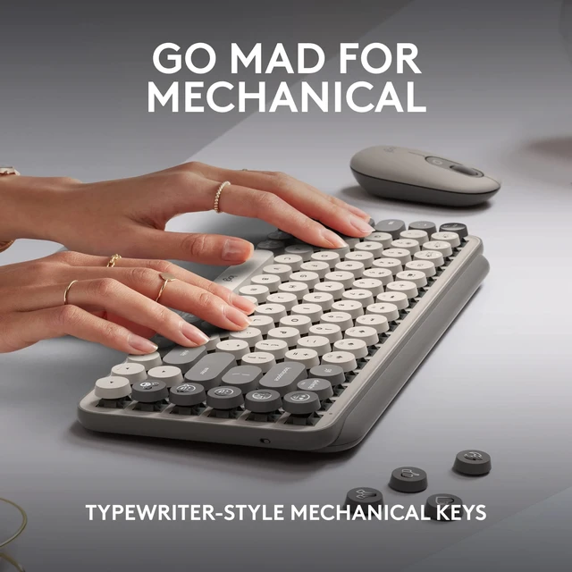 Alt view image 4 of 5 - Logitech POP Keys Wireless Mechanical Keyboard with Emoji Keys - Mist