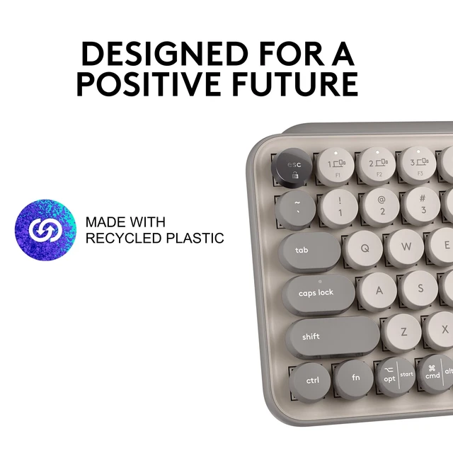 Alt view image 5 of 5 - Logitech POP Keys Wireless Mechanical Keyboard with Emoji Keys - Mist