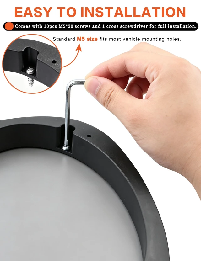 Alt view image 4 of 5 - Ingoulut 2Pairs 6x9 Car Speaker Spacer Ring Adapter with 18Pcs M5*20 Screws