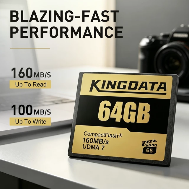 Alt view image 2 of 5 - KINGDATA 64GB CF Card 160MB/s UDMA7 CompactFlash for 4K Video & DSLR