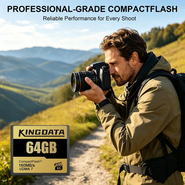 Alt view image 5 of 5 - KINGDATA 64GB CF Card 160MB/s UDMA7 CompactFlash for 4K Video & DSLR