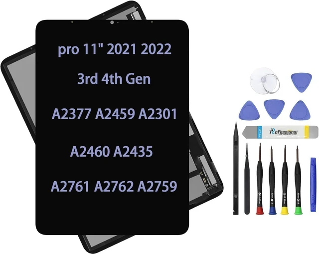 Main image of ARUISIFX 11" LCD Screen Replacement for iPad Pro 11 2022 2021 3rd 4th Gen A2377 A2459 A2301 A2460 2022 A2435 A2761 A2762 A2759 Touch Display Digitizer Assembly OLED LCD with Repair Kit