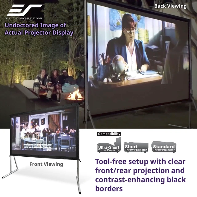 Alt view image 2 of 5 - Elite Screens 100-inch Wraith Veil DUAL, 16:9, 0.8 Gain, 150 Viewing Angle, Front & Rear Projection Screen, Yardmaster 2 OMS100H2-Dual