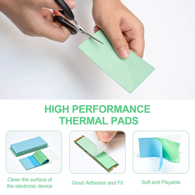 Alt view image 3 of 5 - Aairhut Thermal Pad 20W/m.K, 100x50x3mm Silicone Cooling Pad Non Conductive Heat Resistance Soft Sticky Cover with Dual Self-Adhesive Films for PC Laptop PS4/PS5/SSD/RAM - 1 Pad