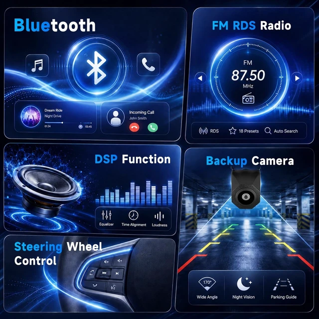 Alt view image 3 of 5 - Car Stereo for Honda Civic 2006-2011,10.1 Inch IPS Touchscreen with Wireless Carplay Android Auto, Mirror Link, Bluetooth, DSP, FM/RDS Radio, USB, SWC, Color Backlight,Camera