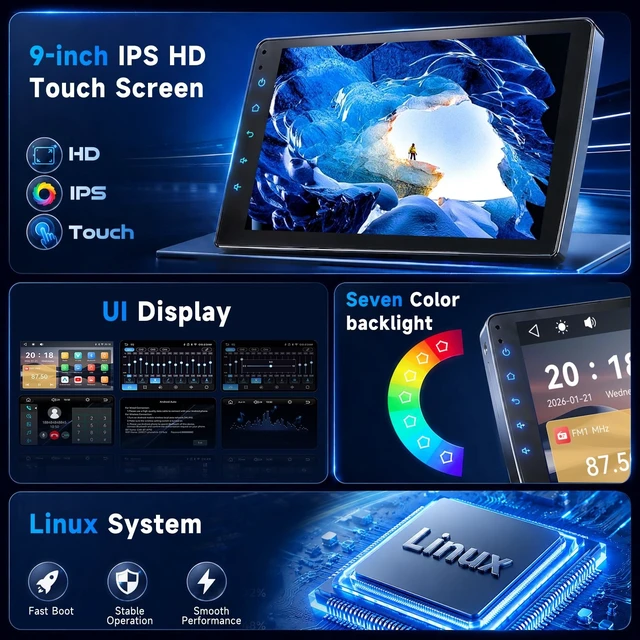 Alt view image 5 of 5 - Car Stereo for Honda Civic 2006-2011,10.1 Inch IPS Touchscreen with Wireless Carplay Android Auto, Mirror Link, Bluetooth, DSP, FM/RDS Radio, USB, SWC, Color Backlight,Camera
