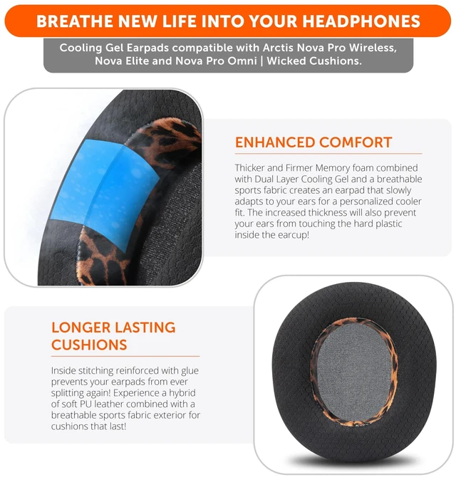 Alt view image 4 of 5 - WC Mod Kit V2 Nova Pro Wireless, Pro Omni & Elite - Gel Earpads & Headband