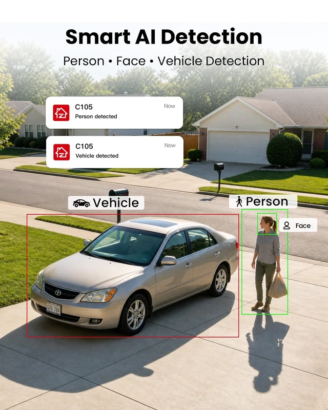 Alt view image 2 of 5 - ZOSI 4K 8MP PoE Security Camera, 2 x Wired Bullet IP Camera Outdoor Indoor