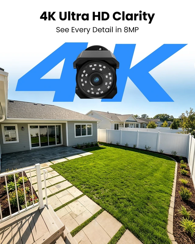 Alt view image 3 of 5 - ZOSI 4K 8MP PoE Security Camera, 2 x Wired Bullet IP Camera Outdoor Indoor