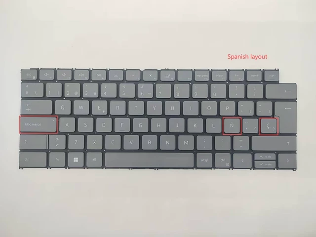 Alt view image 2 of 3 - Laptop Replacement Latin Spanish Layout Keyboard for Dell Inspiron 13" inch 5310 5320 14" inch 5410 5418 5420 14Plus 7420 7430 16Plus 5620 7620 16PRO Laptop Keyboard Gray/with Backlit