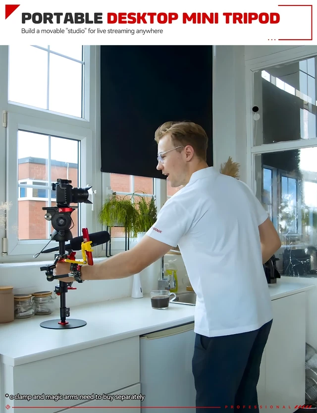 Alt view image 3 of 5 - IFOOTAGE Cobra 2 RB-A200-S Adjustable Round Base Tabletop Monopod