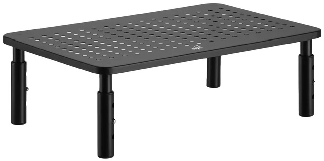 Main image of ELG Monitor Stand Riser, Carbon Steel, 3 Height Levels 3.94"-5.51", 44.1 lbs, Fits Monitors up to 32", 14.57"x9.25" Base, Laptop Stand, Desk Organizer, No Assembly Required, Black