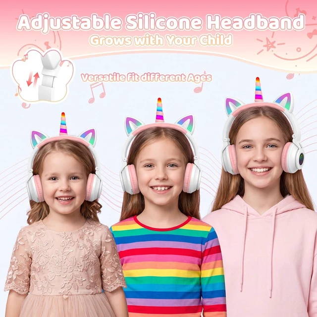 Alt view image 5 of 5 - Kids/Toddler Bluetooth Headphones for Ages 2+, 75/85/94dB Safe Volume