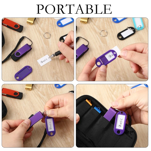 Alt view image 4 of 5 - Coume 10 Pack Flash Drives Zip Drives with Lanyards, Key Tags and Storage Case Metal USB 2.0 Thumb Drive Multi Pack Bulk Swivel Memory Colorful Portable Keychain for Data Storage(64GB)