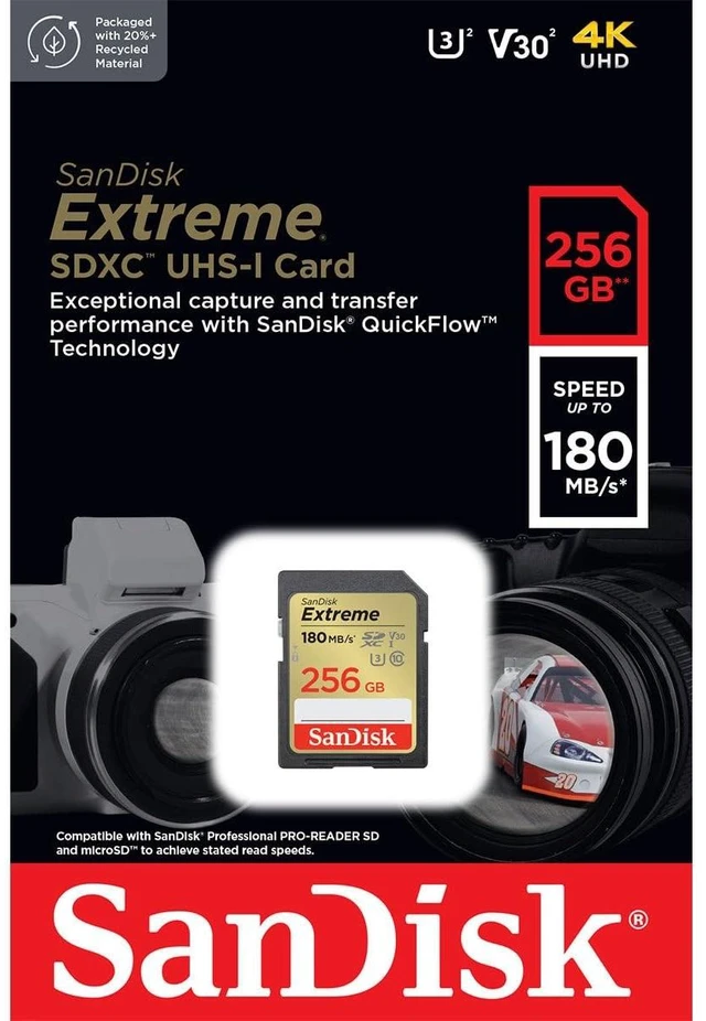 Alt view image 4 of 5 - SanDisk Extreme 256 GB Class 3/UHS-I (U3) SDXC