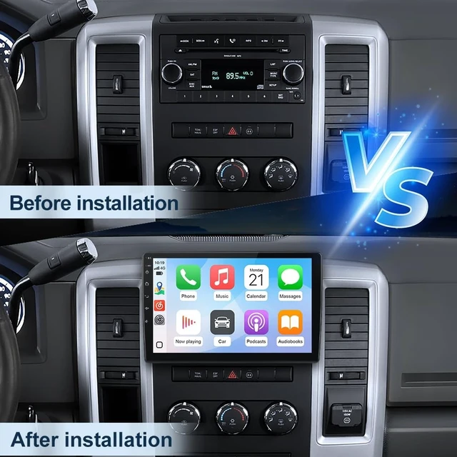 Alt view image 2 of 5 - AWESAFE Car Radio Stereo for Dodge Ram 1500 2500 3500 2009-2012 Jeep Wrangler JK 2007-2018 2GB RAM 64GB ROM with CarPlay Android Auto
