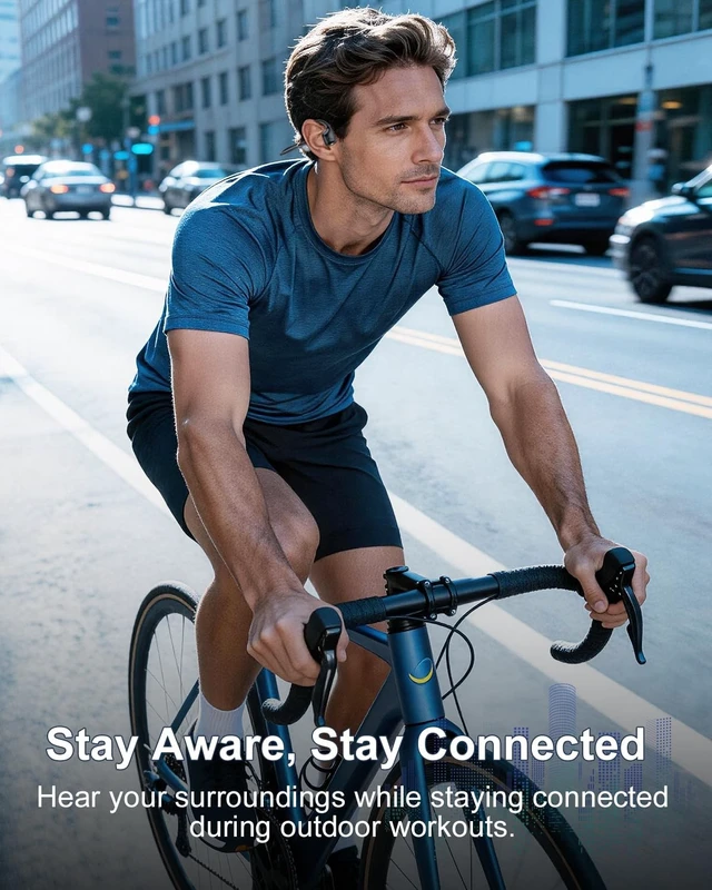Alt view image 4 of 5 - Open Ear Headphones, Bluetooth 6.0 Air Conduction Headphones with Premium Sound & Dual Device Connection, 25g Lightweight, 12H Playtime, IPX5 Waterproof Wireless Sport Headphones for Running Cy