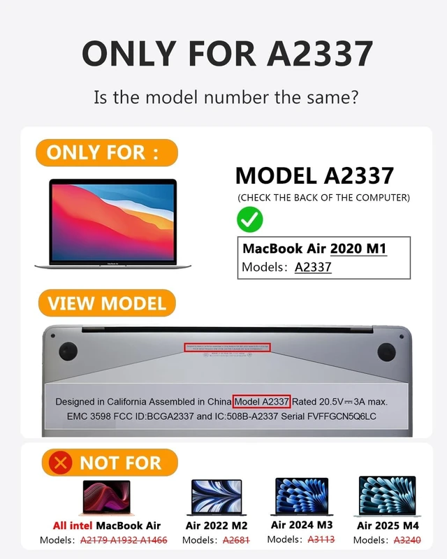 Alt view image 2 of 5 - Replacement Screen 13.3" for MacBook Air 13-inch A2337 M1 2020 Year (Model: EMC 3598 MGN93 MGNA3 MGND3 MGNE3 MGN63 MGN73) Full LCD Screen Display Assembly (Rose Gold)