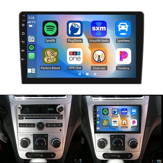 Alt view image 2 of 5 - 4+64G Double Din Car Stereo for Chevrolet Equinox 2005 2006 2007 2008 2009, 10" Touchscreen Car Radio Head Unit with Wireless Carplay Android 14 Radio with Backup Camera Bluetooth FM/RDS