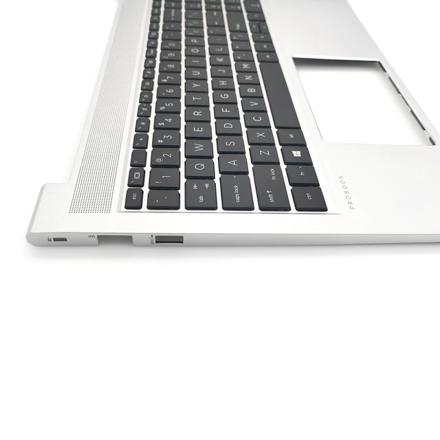 Alt view image 4 of 5 - Jxjslp Replacement Upper Case Palmrest for HP Probook 450 455 G8 Series Laptop Top Cover Backlit Keyboard Assembly M21742-001 Silver