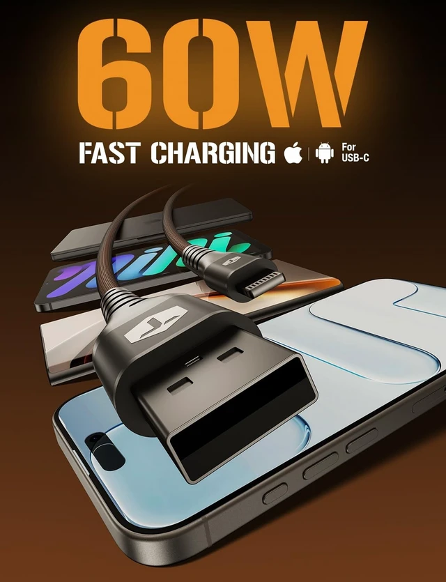 Alt view image 3 of 5 - ToughTested 8FT USB to Lightning Cable, MFi Certified, 3A Fast Charge