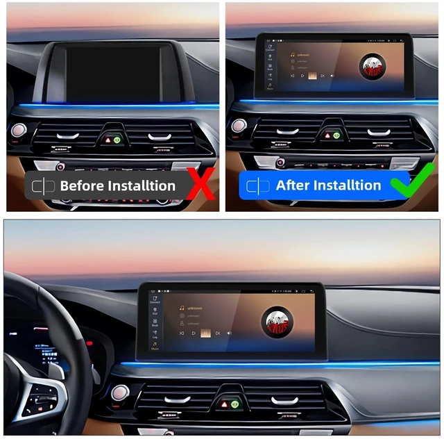 Alt view image 4 of 5 - 1920x720 HD Android Auto Touchscreen for BMW 1/2/3/4 Series BMW F20 F21 F22 NBT Wired and Wireless Apple CarPlay Retrofit Auto Mirror Link Stereo Radio Accessories (2012-2018)