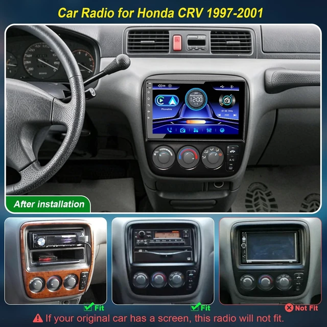 Alt view image 2 of 5 - Car Radio Stereo for Honda CRV 1997 1998 1999 2000 2001, Support Wireless Carplay/Android Auto/Mirrorlink, 9 Inch QLED Touchscreen with Bluetooth,FM Radio