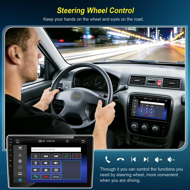 Alt view image 5 of 5 - Car Radio Stereo for Honda CRV 1997 1998 1999 2000 2001, Support Wireless Carplay/Android Auto/Mirrorlink, 9 Inch QLED Touchscreen with Bluetooth,FM Radio