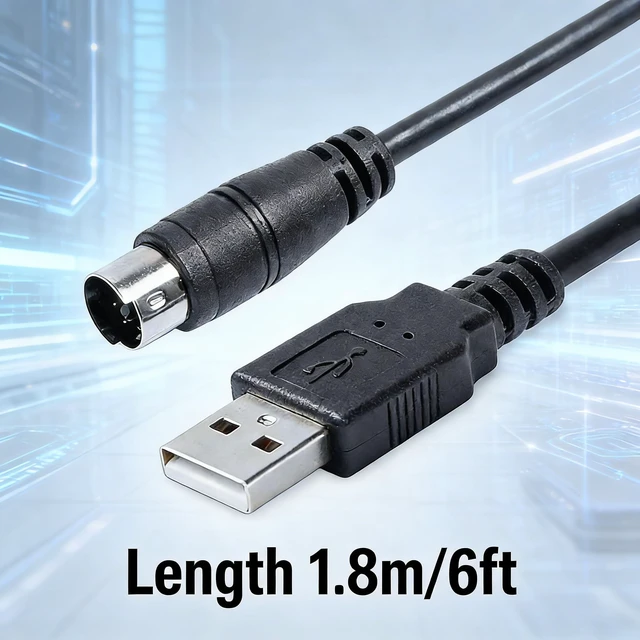 Alt view image 5 of 5 - Bainoontech Compatible with Metrohm Titrando USB to MD8 Cable, USB A to Mini-Din 8 Pin Male Communication Cord for Potentiometric Titrator Connect to PC - 1.8M / 6FT