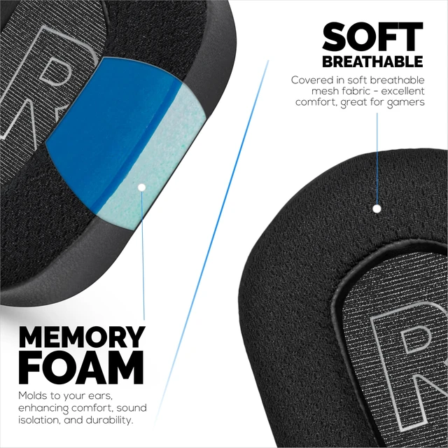 Alt view image 5 of 5 - Hybrid Earpads for Logitech G733, G335 & G535 Headsets, Cooling Gel, Super Soft Fabric & Thicker Memory Foam, Additional Comfort By Brainwavz