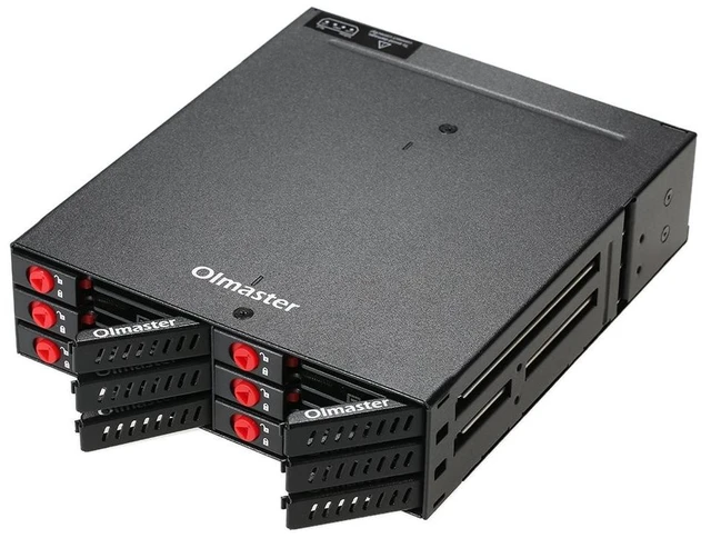 Main image of 6 Bays Mobile Backplane, 2.5 Inch HDD SSD Hard Drive Hot Swap Rack, with Cooling Fan Key Lock 6Gbps Transmission for PC 5.25 Drive Bay Data Storage Enthusiasts